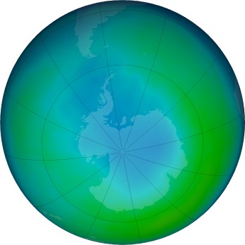 Antarctic ozone map for 2020-05